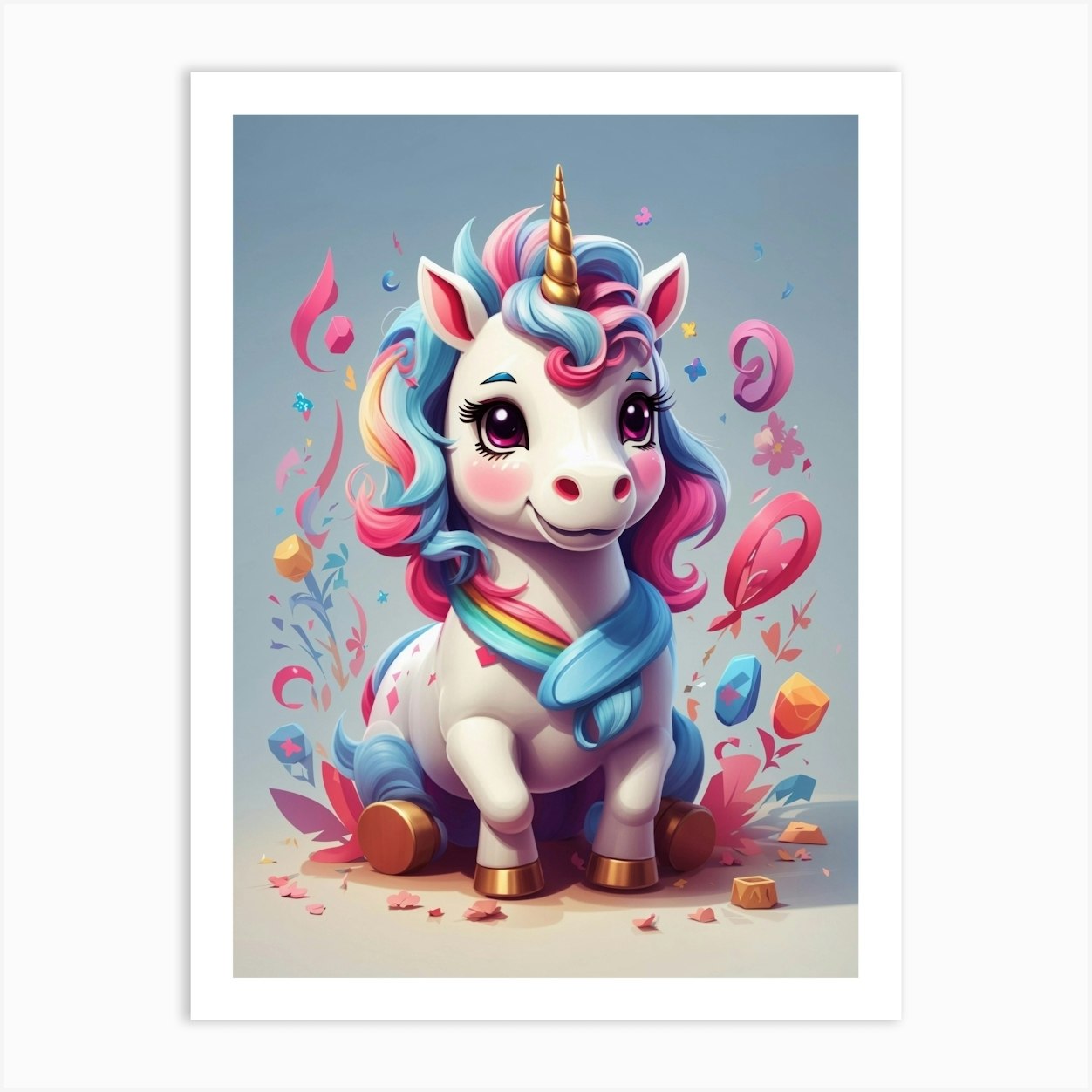 Cute Unicorn 1 Art Print