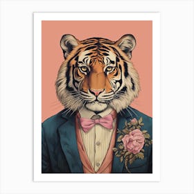 Tiger Illustrations Wearing A Tuxedo 9 Art Print