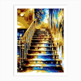Gold Stairway Painting Art Print