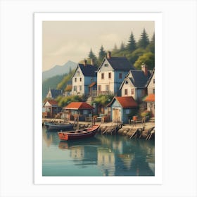 Village By The Water Art Print