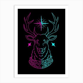Retro Deer 1 Art Print