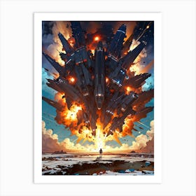 Spaceship Explosion 1 Art Print