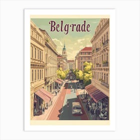 Aihrgdesign A Classic 1960s Travel Poster For Belgrade 3 Art Print