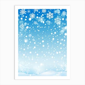 Snowflakes On A Blue Background 9 Art Print