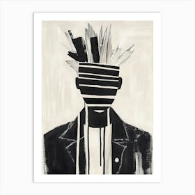 Black And White Man Art Print