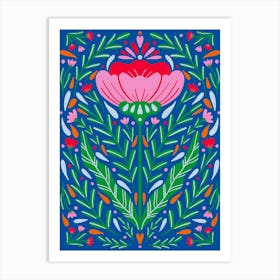 Bold Symmetrical Florals Art Print