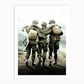 Three Soldiers band of brothers movie Art Print