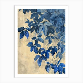 Blue Leaves 10 Art Print