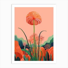 Boho Plant Painting Ponytail Palm 1 Art Print