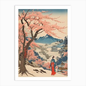Mount Yoshino, Japan Vintage Travel Art 2 Art Print
