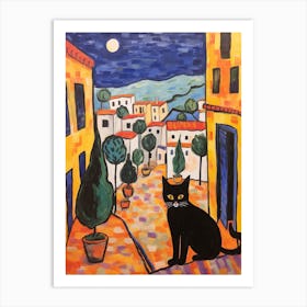 Painting Of A Cat In Assisi Italy 2 Art Print