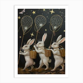 Dreamcatching Hares Art Print