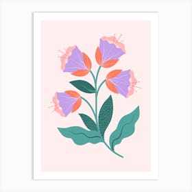 Abstract Purple Flowers Art Print