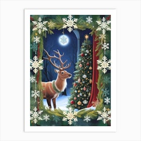 Christmas Deer Art Print