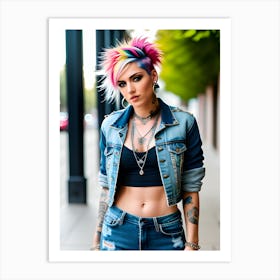 Pretty Punk Girl - Hall-O-Gram Creations 34 Art Print