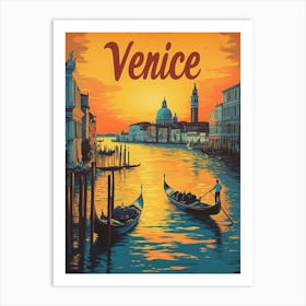 Aihrgdesign A Retro Travel Poster For Venice 3 Art Print