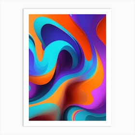 Abstract Colorful Waves Vertical Composition 63 Art Print