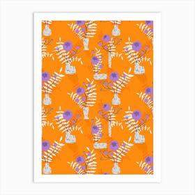 Orange Wildflowers Art Print