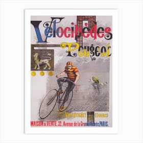 Velocipedes, Vintage Bicycle Poster Art Print