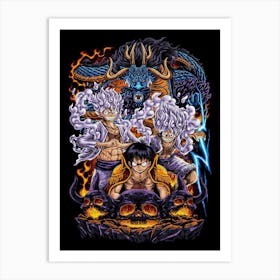 Luffy Gear 5 Anime Poster 3 Art Print