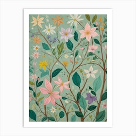 Pastel Floral Growth Art Print