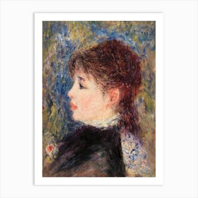 Young Woman With Rose, Pierre Auguste Renoir Art Print