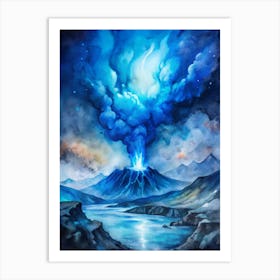 A Dramatic Poster Of The Blue Fire Phenomenon From (1) Art Print