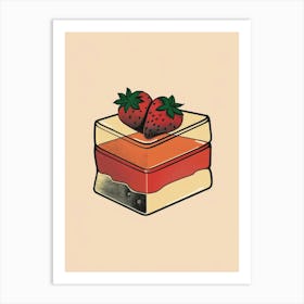 Strawberry Abstract Jelly Slice Art Print