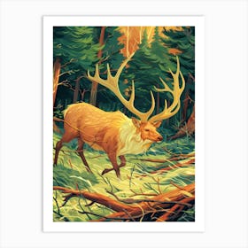 Deer In The Forest 21 Art Print