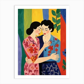 Two Women Hugging 1 Art Print