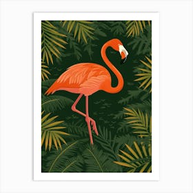 Greater Flamingo Everglades National Park Florida Tropical Illustration 2 Art Print
