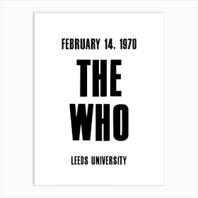The Who 1970 Concert Poster Art Print