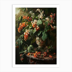 Baroque Floral Still Life Lantana 1 Art Print