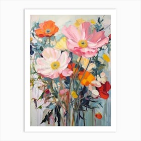 Abstract Flower Painting Anemone 1 Art Print