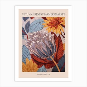 Fall Botanicals Cornflower 3 Poster Art Print