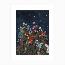 Mushroom Fireworks Art Print