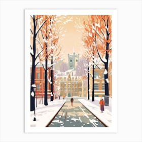 Vintage Winter Travel Illustration Windsor United Kingdom 2 Art Print