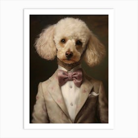 Victorian Animal Portrait, Dressed Animal Prints, Royal Poodle Poster, Pet Portrait Painting, Altered Art Print, Renaissance Animal Portrait Art Print