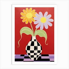 Wild Flowers Dark Tones In Vase 3 Art Print