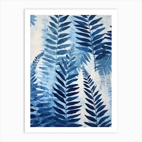 Blue Ferns Art Print