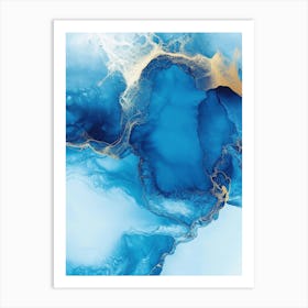 Abstract Blue Water Art Print