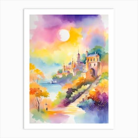 Watercolor Of A Castle 2 Art Print