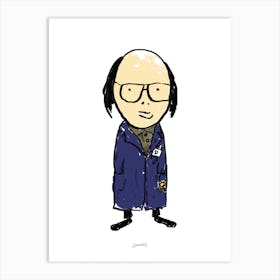 Ricky Gervais Karl Pilkington Derek Dougie Illustration Art Print