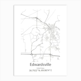 Edwardsville,United States Minimalist Map Art Print