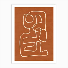 Abstract line art 15 Terracotta Art Print