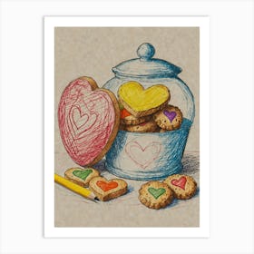 Heart Shaped Cookies 2 Art Print