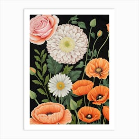 Poppies And Daisies 1 Art Print