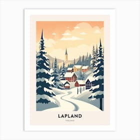 Vintage Winter Travel Poster Lapland Finland 3 Art Print