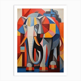 Elephant Abstract Pop Art 7 Art Print