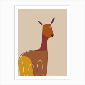 Kangaroo - Boho, Line Art 3 Art Print